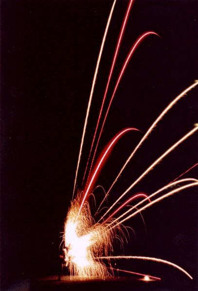 Fireworks from the ground