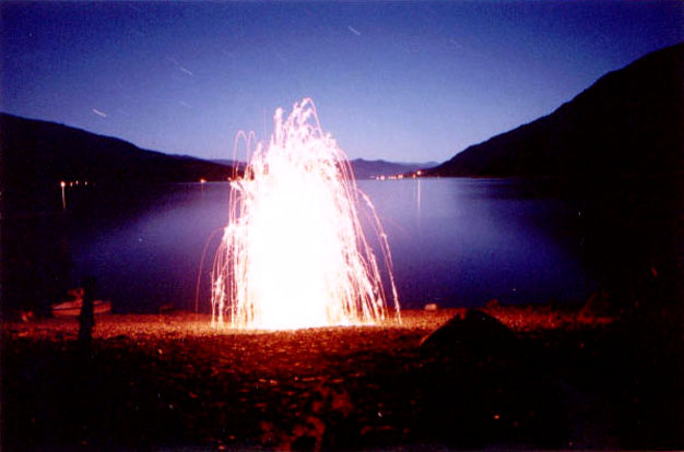 Fireworks on the beach